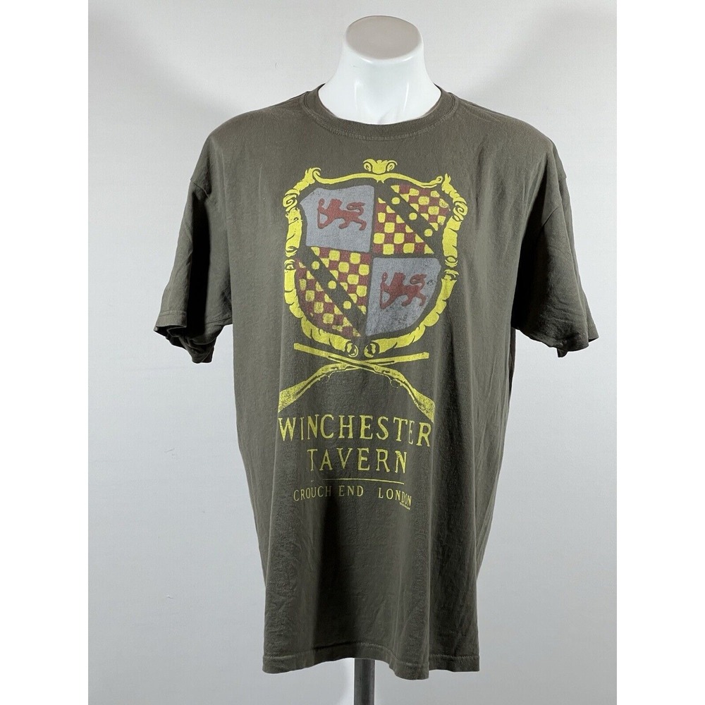 Winchester Tavern London Tee Mens Large‎ Green Graphic Vintage